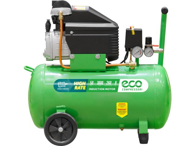 Компрессор ECO AE-501-4 коаксиальный (260 л/мин, 8 атм, коаксиальный, масляный, ресив. 50 л, 220 В, 1.80 кВт)