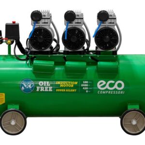 Компрессор ECO AE-100-OF1 безмасляный (420 л/мин, 8 атм, коаксиальный, безмасляный, ресив. 100 л, 230 В, 2,4 кВт)