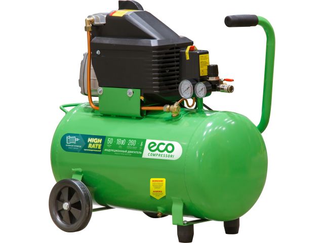 Компрессор ECO AE-501-4 коаксиальный (260 л/мин, 8 атм, коаксиальный, масляный, ресив. 50 л, 220 В, 1.80 кВт) — изображение 2